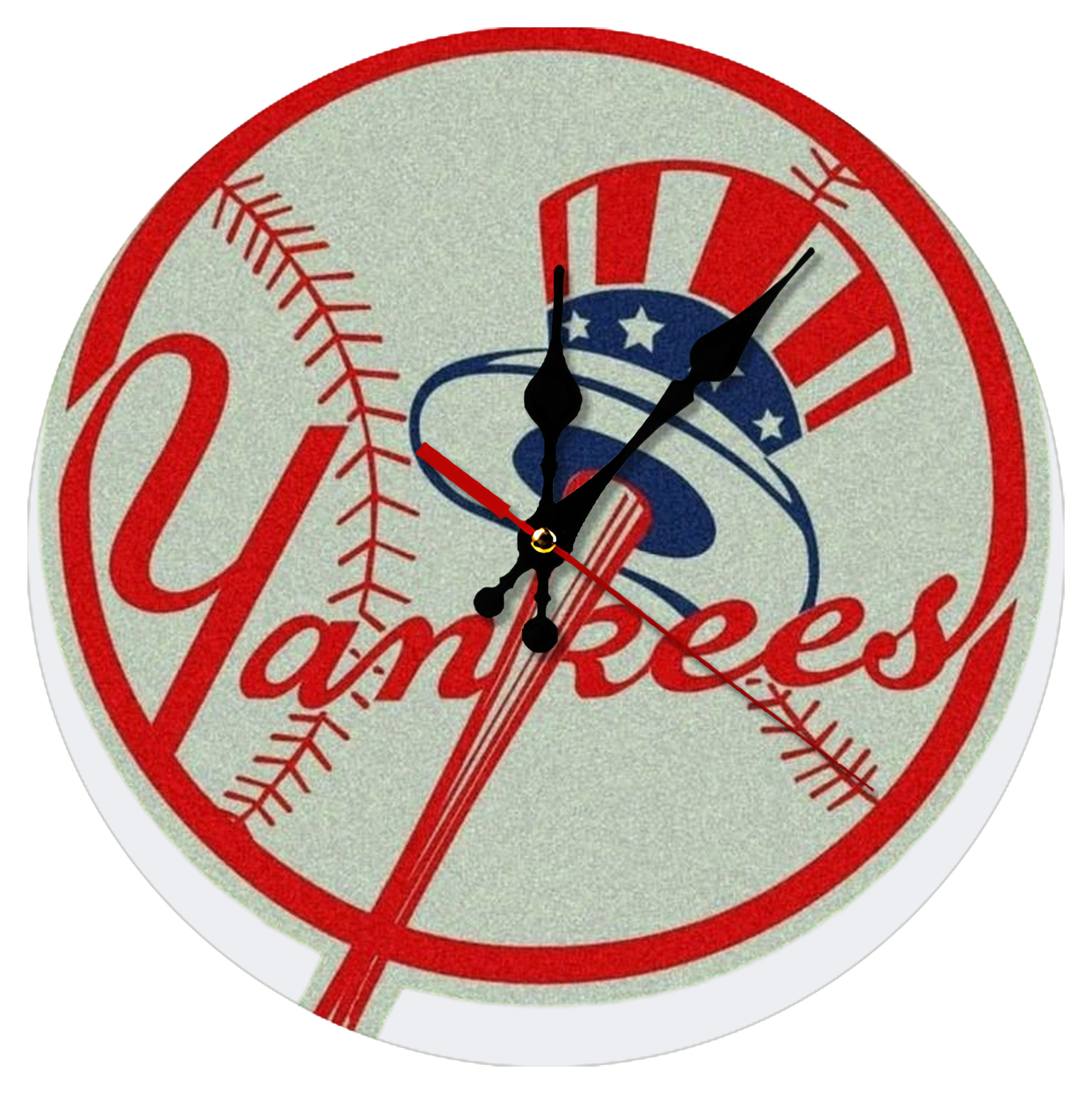 New York Yankees Logo Silent Round Wall Clock – Modern & Stylish DIY Design, Durable Wood Construction, Easy To Install – Perfect For Office, Bedroom, Living Room, And More